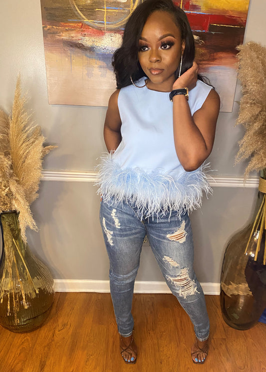 Kelli Feathered Top